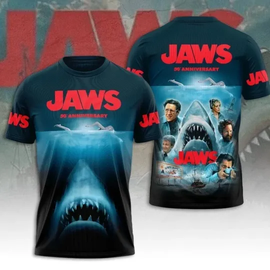 Discover Jaws 50Th Anniversary 3D All Over Printed T Shirt All Size S-5XL