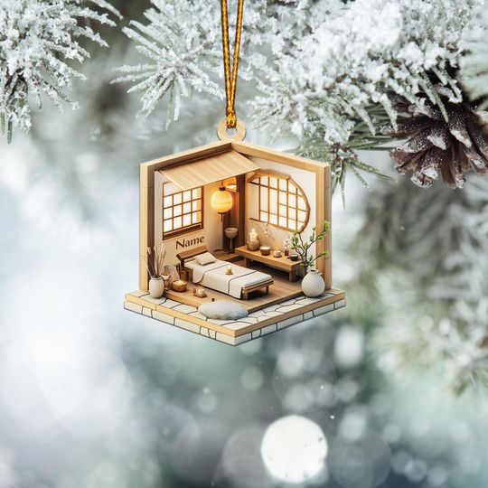 Discover Massage Room Christmas Ornament, Massage Therapy Xmas Ornament, Spa Ornament Decor, Spa Relaxation Medical Massage Bed Ornament TD-1129-NB6R