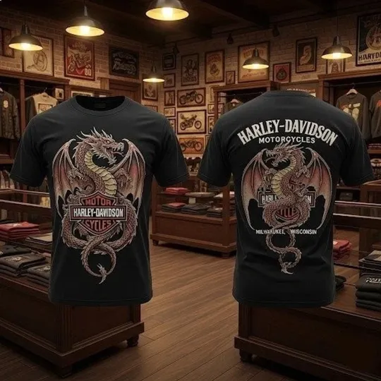 Discover Hot Sale - Ride To Live Dragon Fly Motorcycle Harley--Davidson 3D T-Shirt, S-5XL