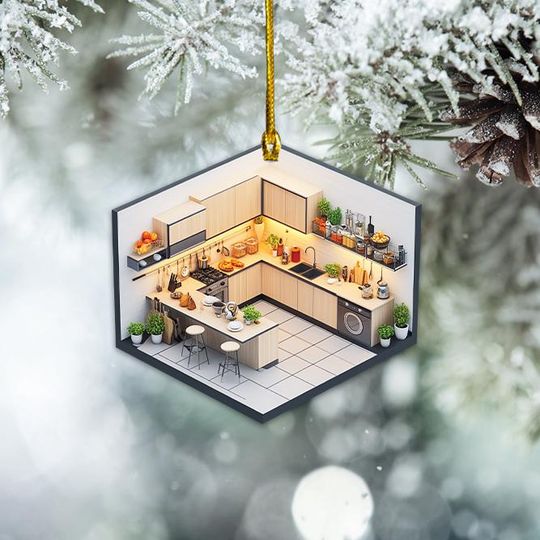 Discover Kitchen Christmas Ornament, Kitchen Xmas Ornament, Restaurant Kitchen Ornament Decor, Cooking Lovers Ornament, Chef Ornament TD-1129-UDI5