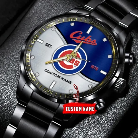 Discover Chicago Cubs Personalized Black Style Hand Watch Gifts For Fan
