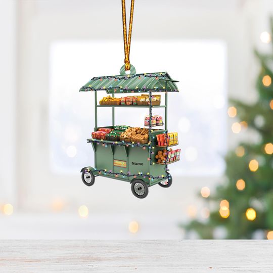 Discover Kiosk Cart Christmas Light Ornament, Christmas Tree Decor, Loved Kiosk Cart Ornament, Hanging Ornament Gift TD-1117-QV9S