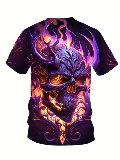 Discover Halloween Grim Reaper Skeleton Skull 3D Print T-shirt Horror Costume Men_s Top1