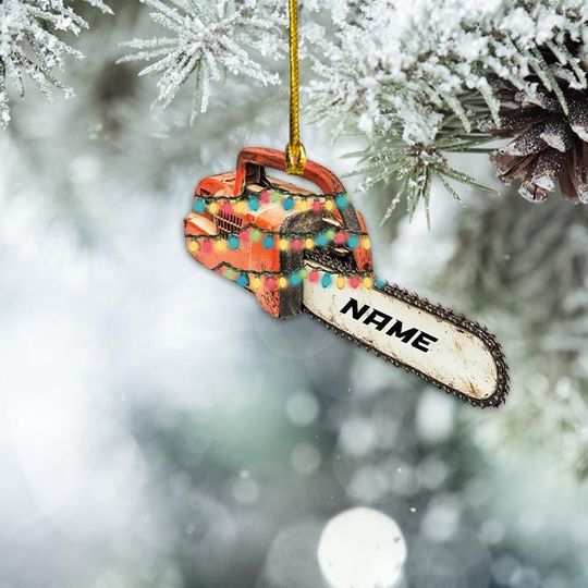 Discover Personalized Chainsaw Christmas Ornament, Arborist Christmas Ornament Gift, Tree Cutter Ornament, Logger Tree Surgeon Gift TD-1030-KQ51