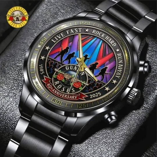 Discover Guns N’ Roses Black Stainless Steel Watch Tour 2025