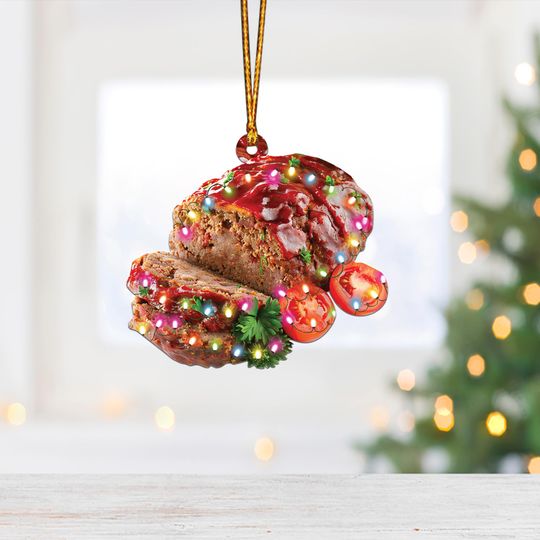 Meatloaf Ornament, Meatloaf Christmas Decor, Meatloaf Hanging Decor, Food Holiday Gift Meatloaf Lover Gift