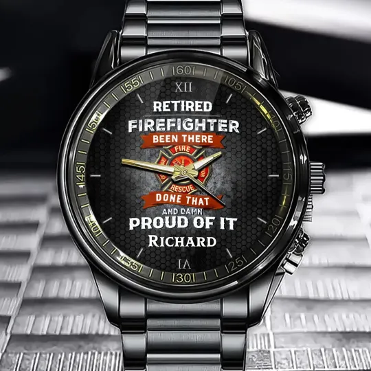Discover Custom Firefighter Legacy Watch – Personalized Name Tribute Design