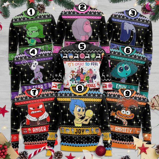 Discover Inside Out Christmas Ugly Sweater, Disneyland Inside Out Shirt, Inside Out 2 Sweater, Disneyland Christmas Shirt,Disneyland Emotions Sweater