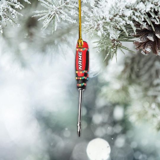 Personalized Screwdriver Christmas Ornament, Screwdriver Holiday Ornament, Handyman Christmas Ornament, Fixer Ornament Gift