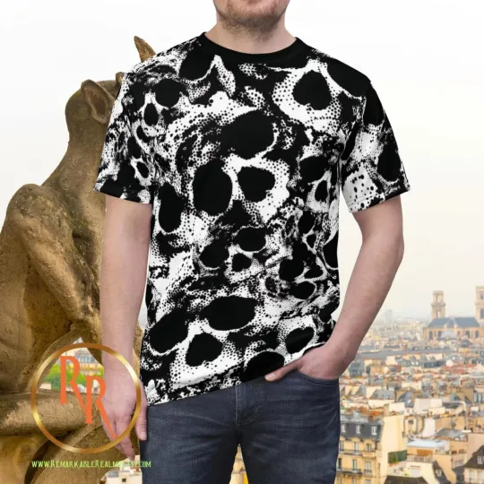 Discover Skulls Black and White Halloween Theme 3D All Over Print T-shirt - AOP T-shirt