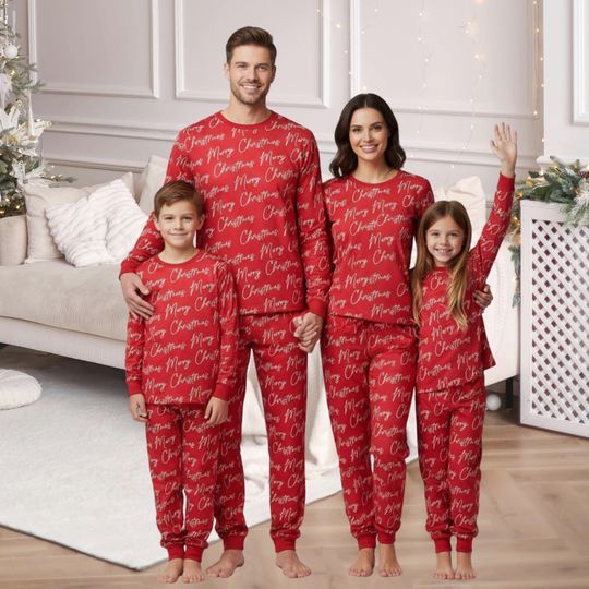 Discover Merry Christmas Family Matching Pajamas, Holiday Christmas Pajamas Set, Cute Family Xmas Pjs, Winter Matching Pajamas For Women Men Kid