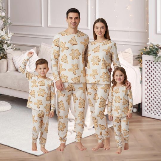Discover Christmas Gingerbread Family Matching Pajamas, Holiday Christmas Tree Pajamas Set, Cute Family Xmas Pjs, Winter Matching Pajamas Family