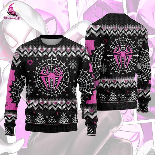 Spider Gwen Ugly Christmas Sweater, Gwen Stacy Ghost Spider Sweater