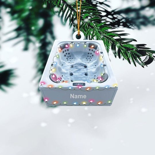 Discover Personalized Whirlpool Bathtub Ornament, Hot Bathtub Spa Christmas Ornament, Hot Tub Sauna Ornament, Tub Swimming Pool Ornament TD-1117-Y7S1