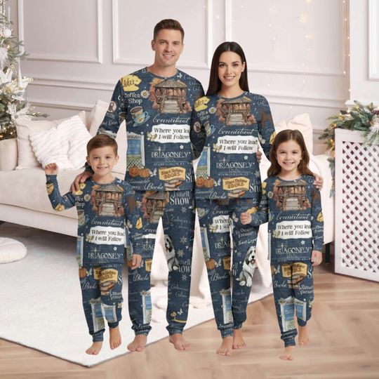 Discover Stars Hollow Family Matching Pajamas, Luke Diner Coffee Pajamas Set, Cute Family Holiday Pjs, Winter Matching Pajamas For Women Men Kid