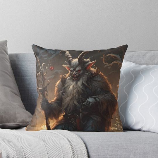 Krampus Scary Alternative Christmas Pillow
