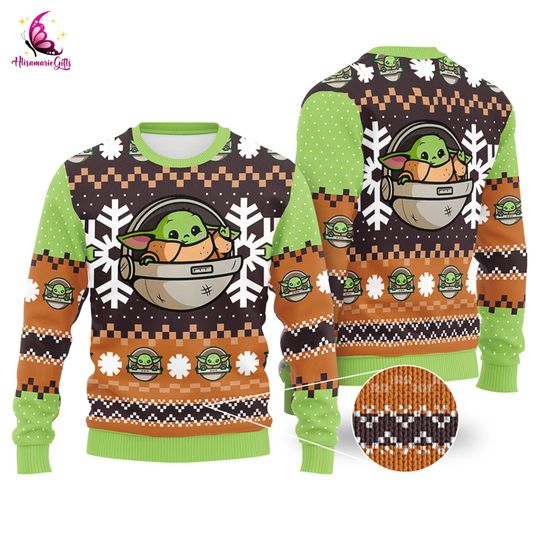 Discover Baby Yoda Ugly Christmas Sweater, Grogu Ugly Christmas Sweater, The Mandalorian Yoda Anakin Skywalker Ugly Sweater, Xmas Gift