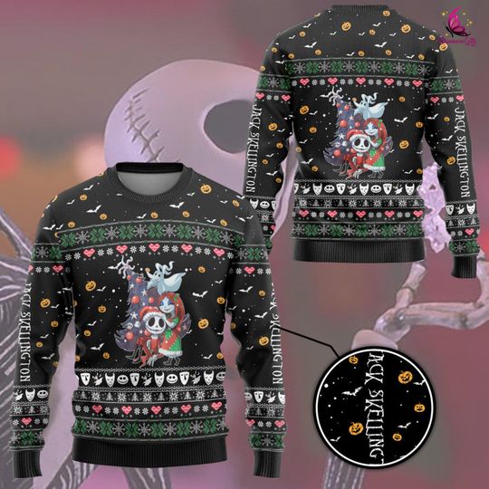 Nightmare Before Christmas Jack And Sally Ugly Christmas Sweater