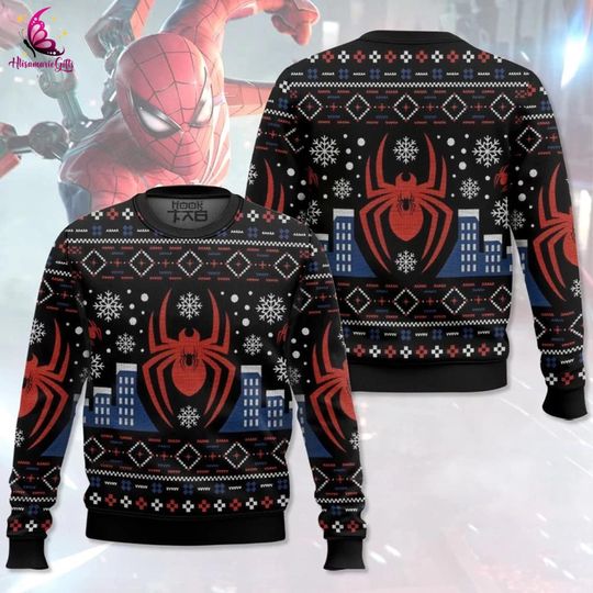 Discover Spiderman New York Aranea Ugly Christmas Sweater, Spider Man Christmas Sweater, Spider Man Movie Sweater, Super Hero Christmas Sweater