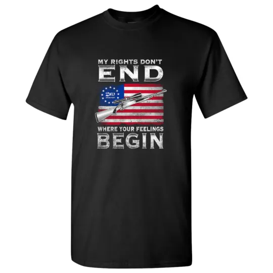Discover 2nd Amendment T-Shirt My Rights Don't End Where Your Feelings Begin USA Gun Rights