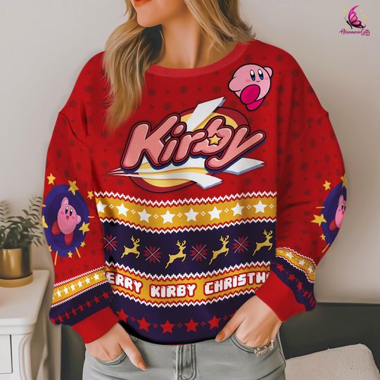 Discover Kirby Ugly Sweater | Kirby Video Game Ugly Christmas Sweatshirt
