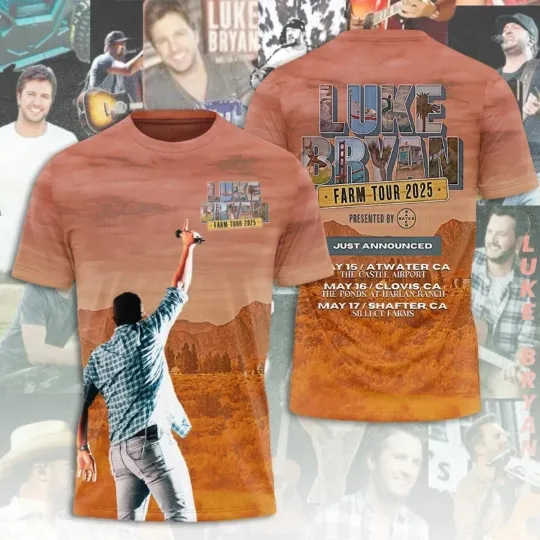 Discover HOT NEW Luke Bryan 2025 Farm Tour 2025 3D T-Shirt All sizes