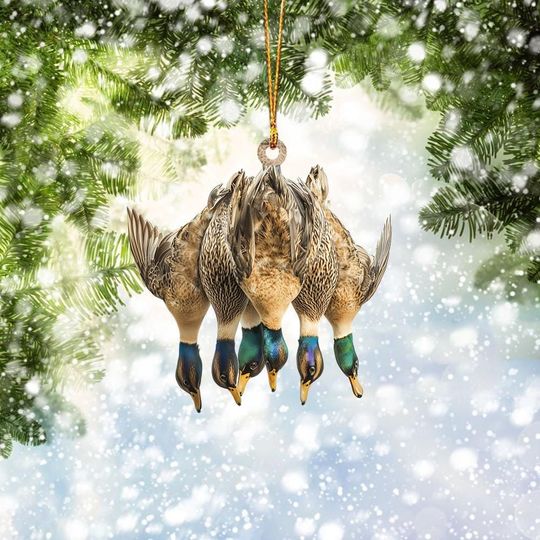 Mallard Duck Hunting 2D Flat Ornament Decor, Hunting Season Gift, Xmas Gift For Duck Hunter, Hunter Decor, Gift For Dad