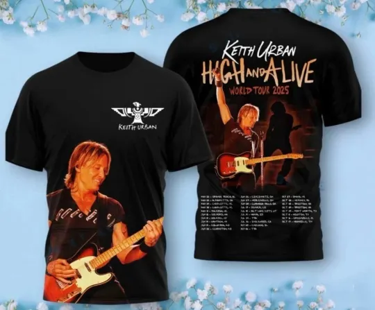 Discover Keith Urban High And Alive Tour 2025 AOP 3D T-shirt