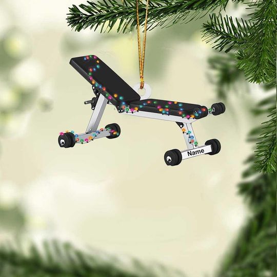 Discover Personalized Exercise Bench Ornament, Gym Bench Christmas Ornament, Gym Ornament Gift, Workout Ornament, Fitness Ornament Decor TD-1112-JQGP