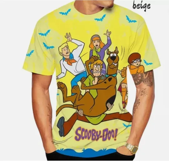 Panic Scooby Doo & Friends Running Away Horror Halloween 3D T-SHIRT BEST PRICE