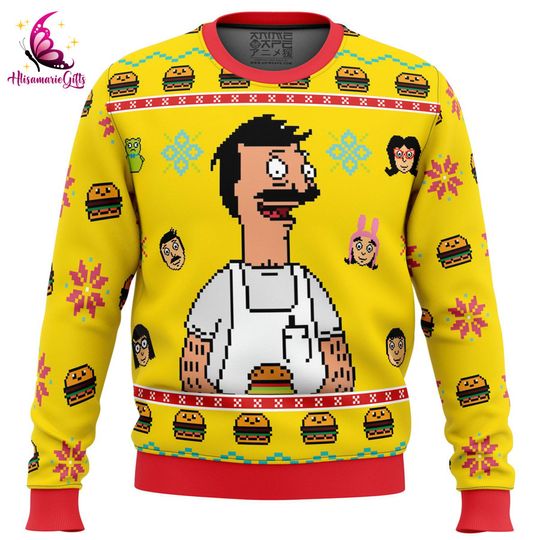 Discover Christmas Bob's Burgers Ugly Christmas Sweater | Bob Burgers Xmas Sweater | Bob Belcher Tina Belcher Family Christmas