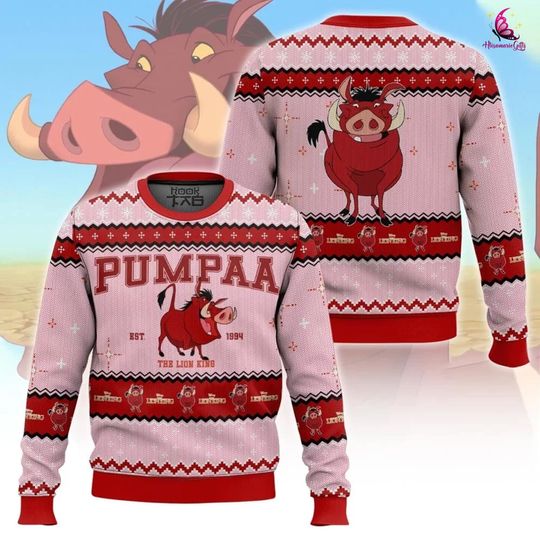 Discover Pumpaa The Lion King Ugly Christmas Sweater, Pumpaa Christmas Sweater, The Lion King Christmas Sweater, Hakuna Hatata Christmas Sweater