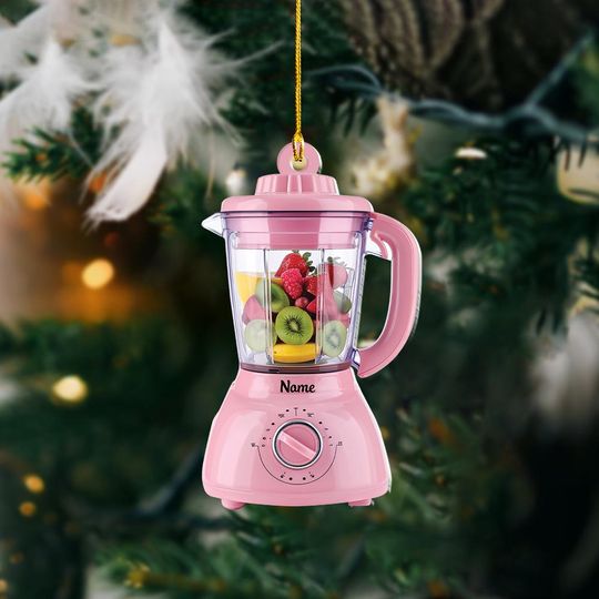 Discover Personalized Fruits Blender Ornament, Juice Mixing Christmas Ornament, Smoothie Bartender Ornament, Kitchen Holiday Ornament