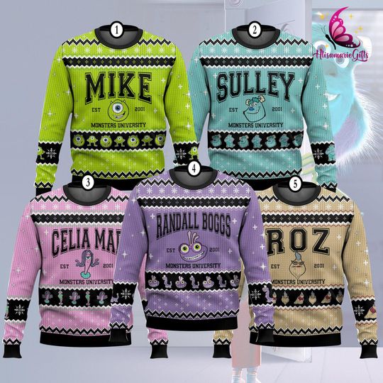 Monsters Inc Christmas Ugly Sweater, Monsters Inc Mike Sully Boo Christmas Shirt