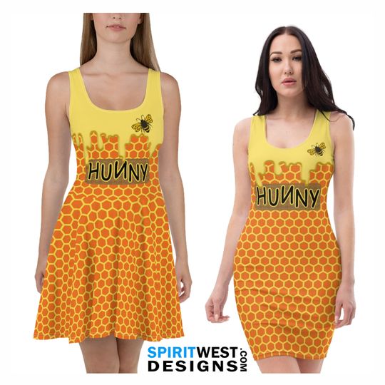 Discover Honey Pot Costume Skater Dress | Bee Keeper Pooh Bear Cosplay Halloween Costume, Dance Running Costume
