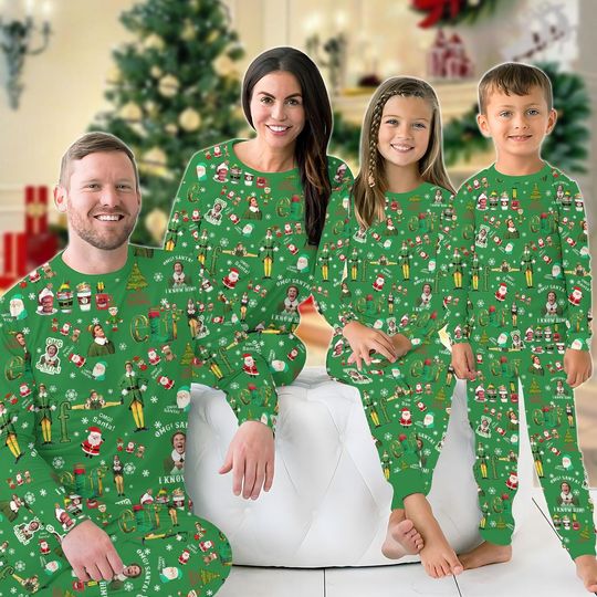 Discover Christmas Elf Movie Family Pajamas, Xmas Classic 90s Movie Matching Pajamas Set, The Boys Of Winter Pajamas Pants, Kids Christmas Pjs