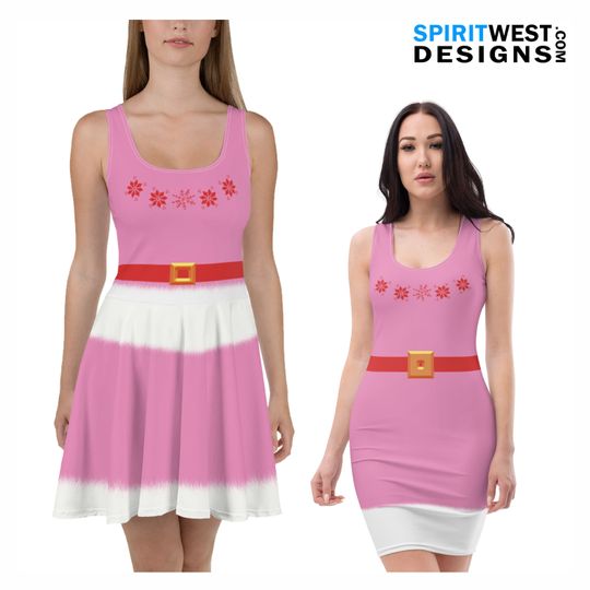 Discover Jovie The Elf Dress | Pink Elf Costume Skater Dress | Christmas Party Cosplay Costume, Dance Festival Costume