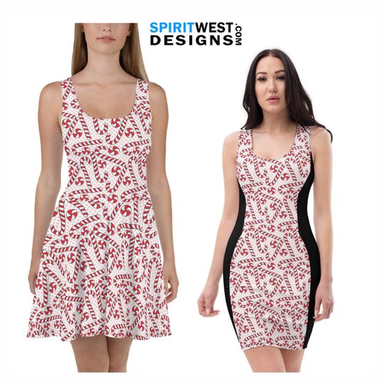 Discover Christmas Costume | Candy Cane Holiday Skater Dress | Party Cosplay Christmas Costume