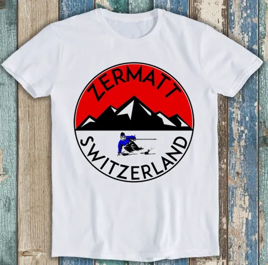 Discover Zermatt Switzerland Mountain Ski Snowboard T-Shirt