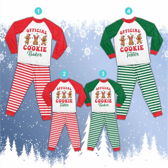 Discover Christmas Cookie Squad Pajamas Set, Official Cookie Tester, Cookie Baker Merry Christmas Long Sleeve Pajama, Family Christmas Set