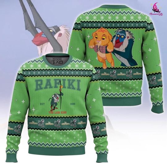 Discover Rafiki The Lion King Ugly Christmas Sweater, The Lion King Characters Sweater, Hakuna Hatata Lion King Movie Sweater, Christmas Xmas Gifts