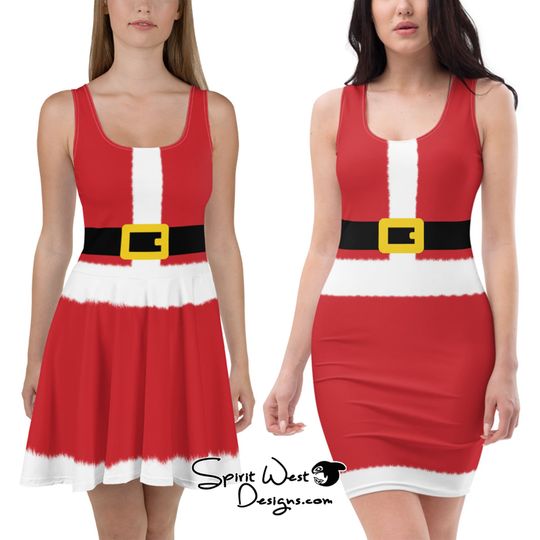 Discover Mrs. Santa Claus Skater Dress | Hostess Christmas Cosplay Dance Running Costume | Sexy Xmas Holiday Outfit