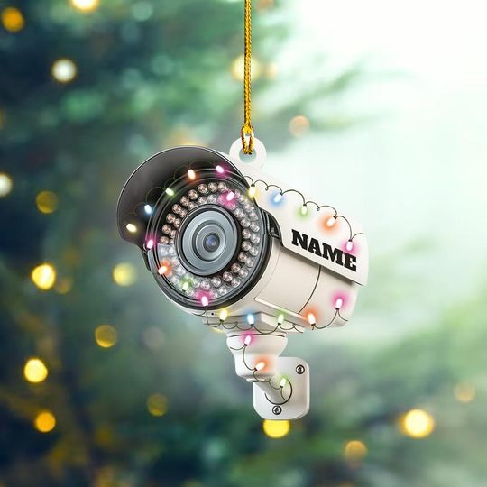 Personalized CCTV Ornament, Security Camera Christmas Ornament, Security Camera Ornament Gift, Security Camera Hanging Ornament