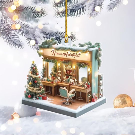 Discover Custom Name Hairstylist Ornament, Hairstylist Christmas Ornament, Gift For Hairstylist, Hairstylist Car Ornament, Home Decor ID-1017-1QDT