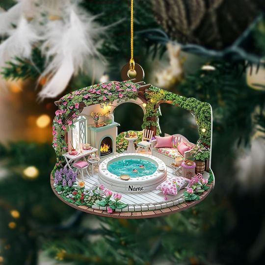 Discover Personalized Whirlpool Ornament, Spa 2D Flat Christmas Ornament, Hot Tub Sauna Ornament, Massage Therapy Ornament Holiday Decor ID-1127-RYLI
