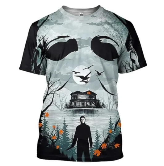 3D Halloween Michael Myers Custom Horror T-Shirt