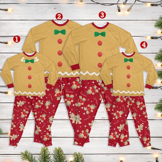 Discover Gingerbread Family Pajamas Sets, Christmas Tree Pajama, Family Christmas Long Sleeve Two Piece Pajama, Matching Family, Merry Xmas Pajama