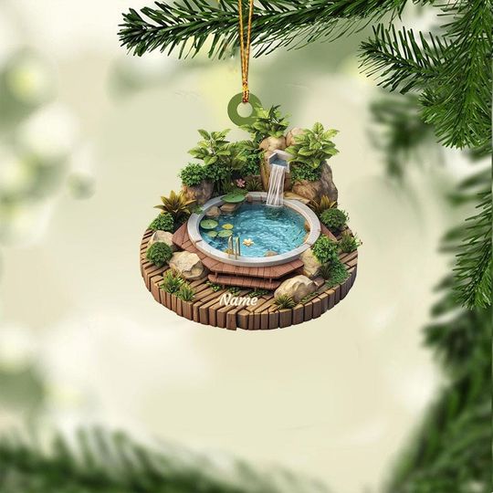 Discover Personalized Whirlpool Ornament, Spa 2D Flat Christmas Ornament, Hot Tub Sauna Ornament, Massage Therapy Ornament Holiday Decor ID-1127-PVGT
