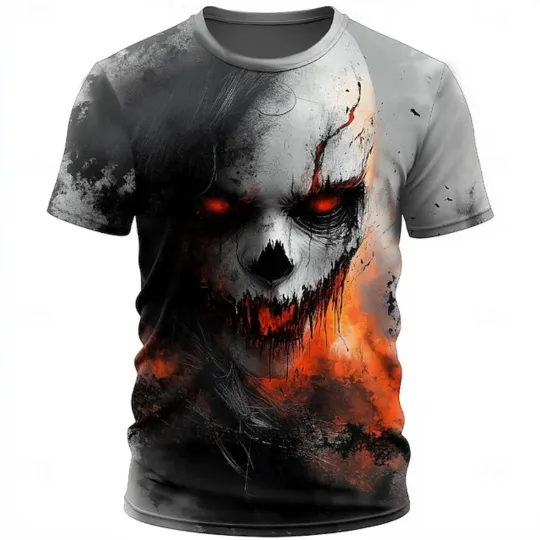 Discover Halloween Men_s Creepy Clown 3D - Clown T Shirt, Crew Neck Short Sleeve T shirt1