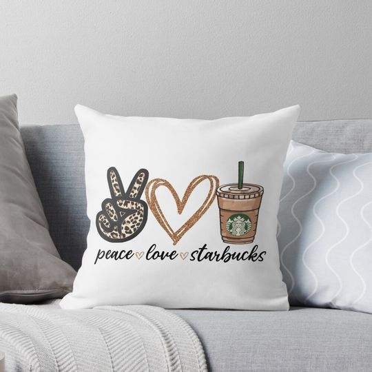 Discover Leopard Peace Love Coffee Pillow